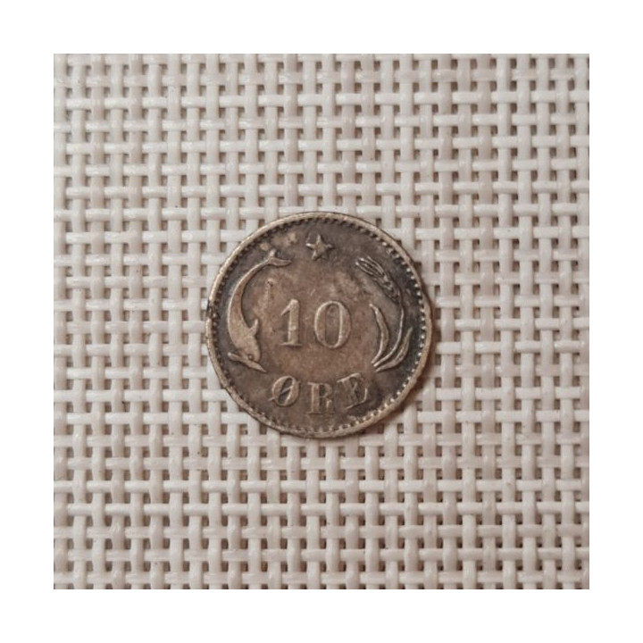 Denmark 10 Øre 1888 KM-795 F