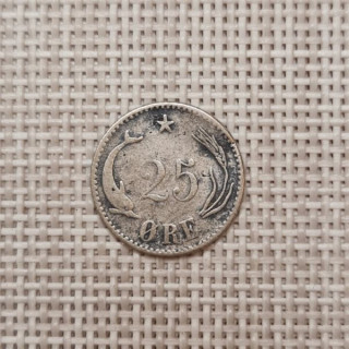 Denmark 25 Øre 1891 KM-796 VF