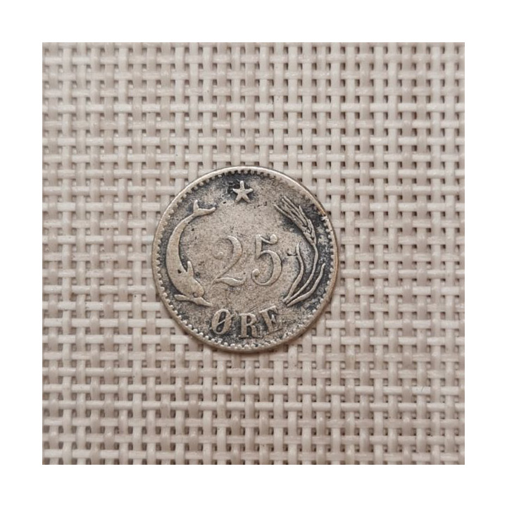 Denmark 25 Øre 1891 KM-796 VF