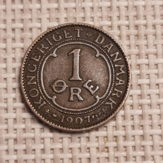 Denmark 1 Øre 1907 KM-804 VF