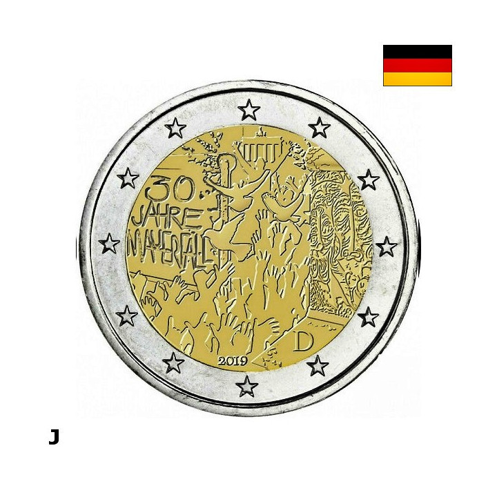 Germany 2 Euro 2019 J "Berlin Wall" UNC