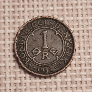 Denmark 1 Øre 1912 KM-804 F
