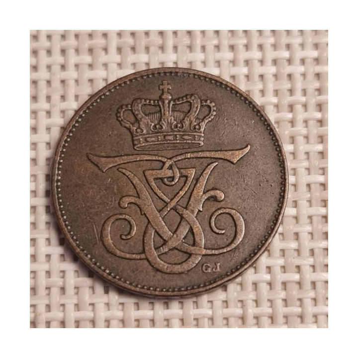 Denmark 2 Øre 1909 KM-805 VF