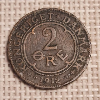 Denmark 2 Øre 1912 KM-805 F