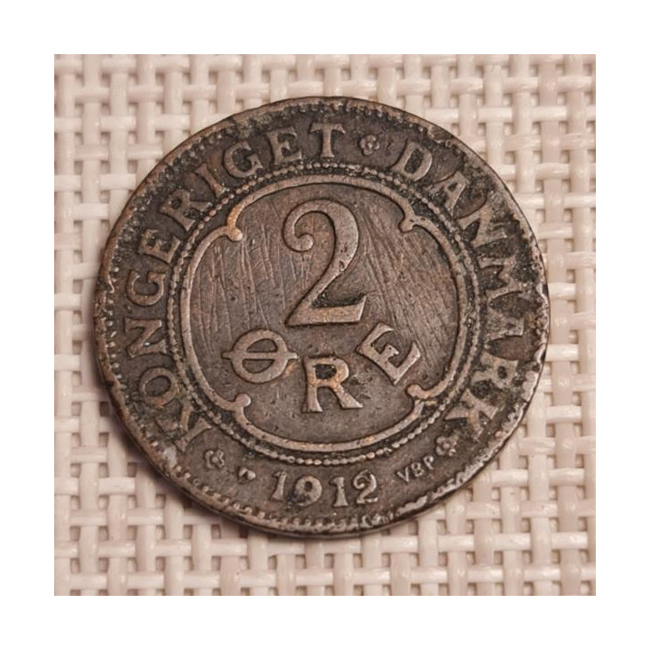 Denmark 2 Øre 1912 KM-805 F