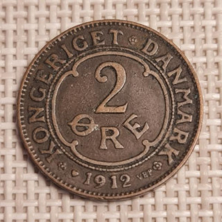 Denmark 2 Øre 1912 KM-805 VF