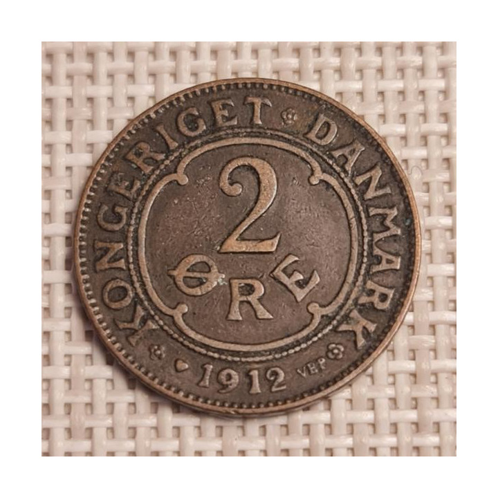 Denmark 2 Øre 1912 KM-805 VF