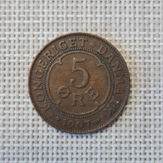 Denmark 5 Øre 1907 KM-806 VF