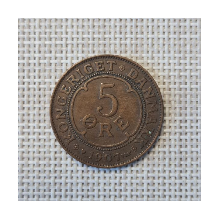 Denmark 5 Øre 1907 KM-806 VF