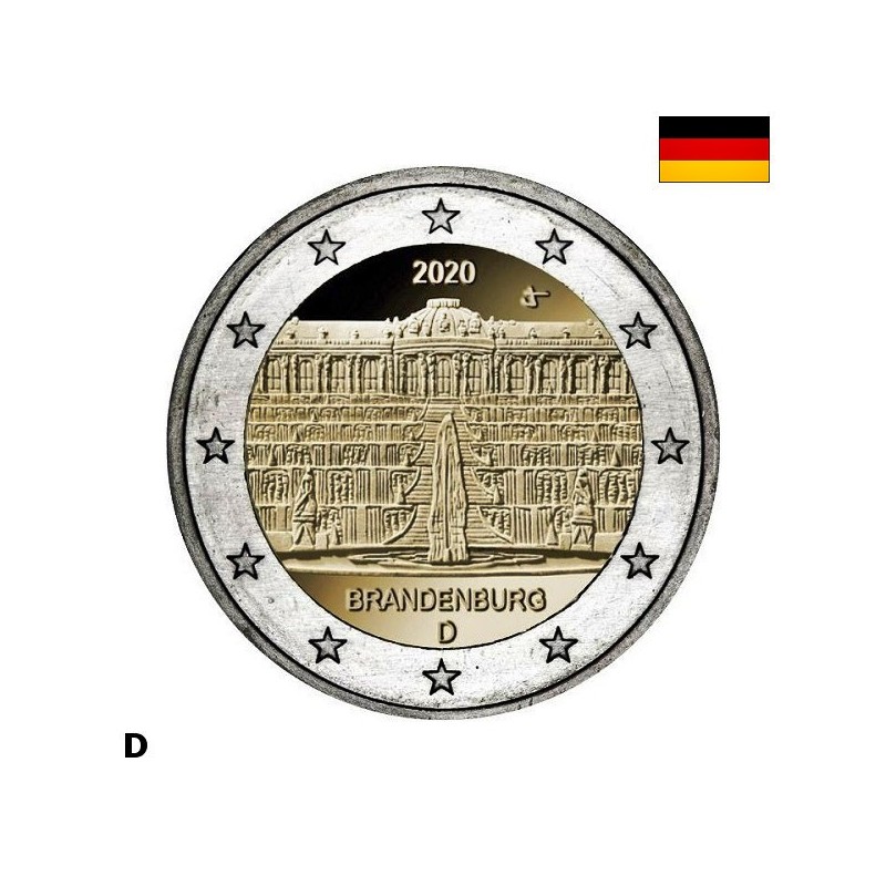 Germany 2 Euro 2020 D "Brandenburg" UNC