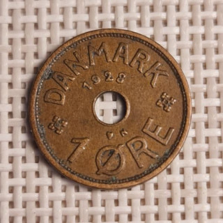 Denmark 1 Øre 1928 KM-826 VF