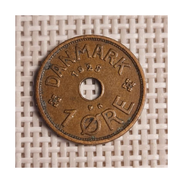 Denmark 1 Øre 1928 KM-826 VF
