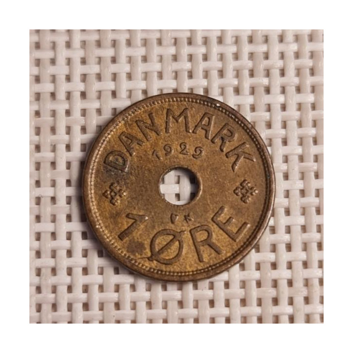 Denmark 1 Øre 1929 KM-826 VF