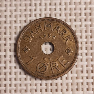 Denmark 1 Øre 1932 KM-826 VF