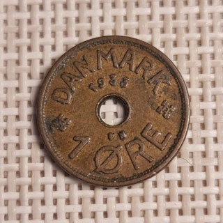 Denmark 1 Øre 1933 KM-826 VF