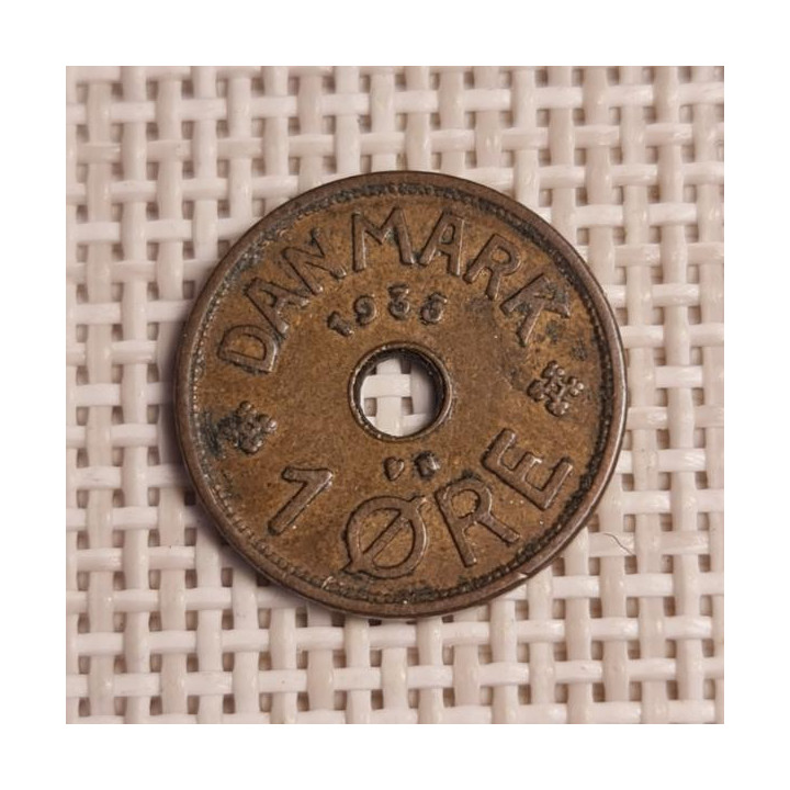 Denmark 1 Øre 1933 KM-826 VF
