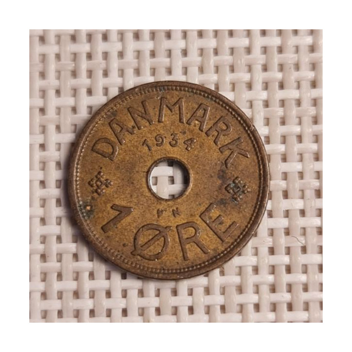 Denmark 1 Øre 1934 KM-826 VF