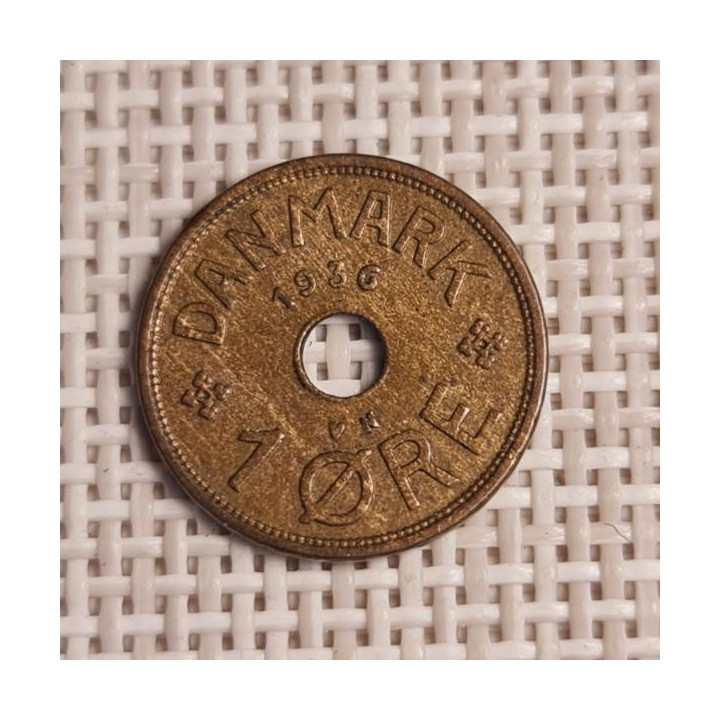 Denmark 1 Øre 1936 KM-826 VF