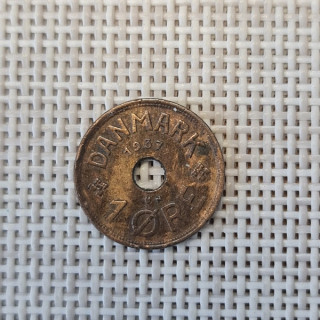 Denmark 1 Øre 1937 KM-826 VF