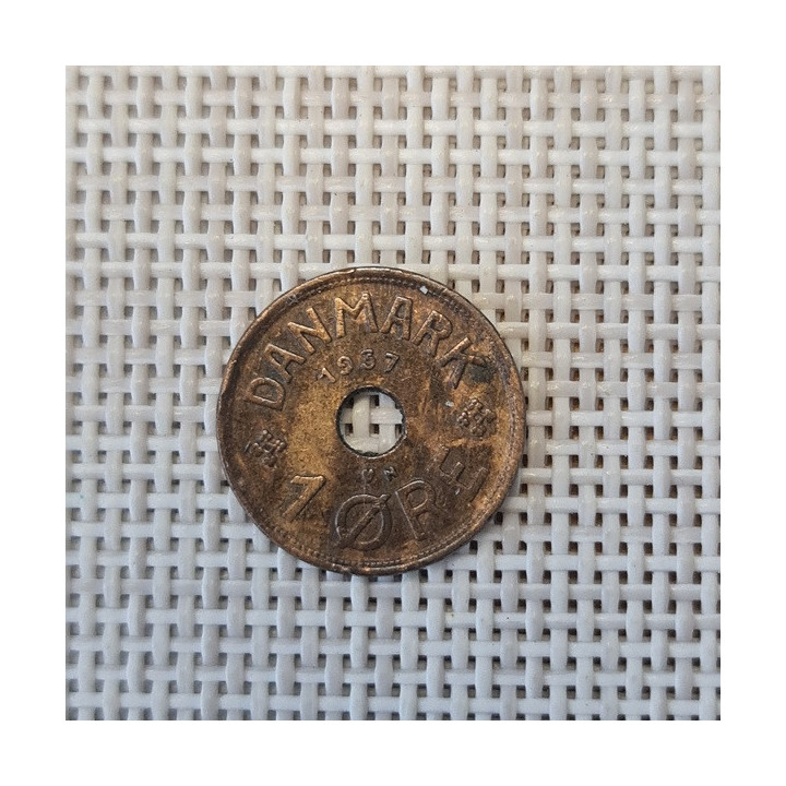 Denmark 1 Øre 1937 KM-826 VF