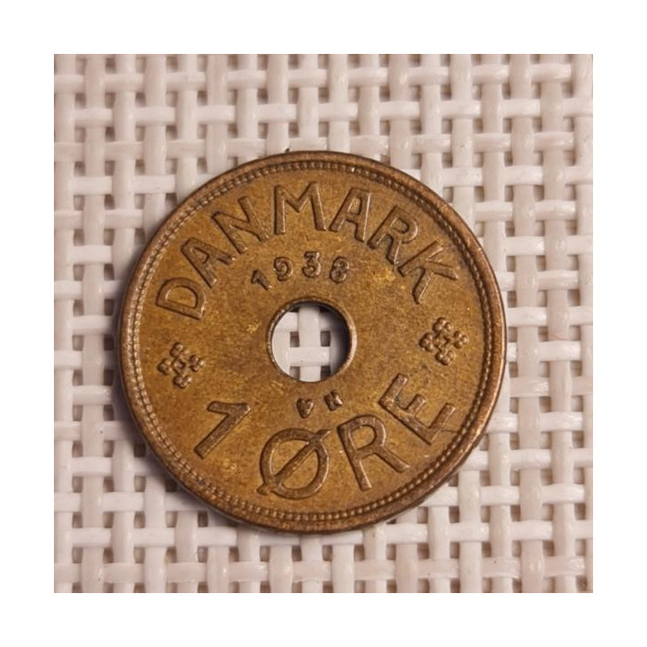 Denmark 1 Øre 1938 KM-826 VF