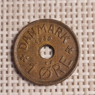 Denmark 1 Øre 1939 KM-826 VF