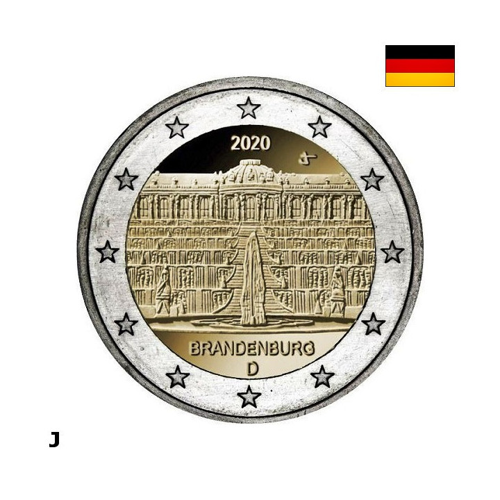 Germany 2 Euro 2020 J "Brandenburg" UNC
