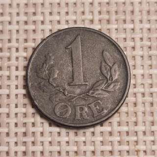Denmark 1 Øre 1943 KM-832 VF