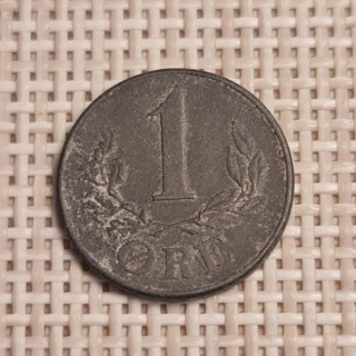 Denmark 1 Øre 1944 KM-832 VF