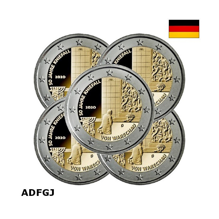 Germany 2 Euro 2020 ADFGJ "Warschau" UNC