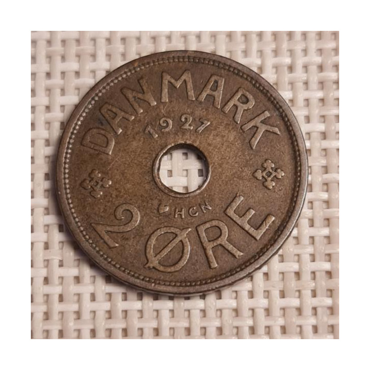 Denmark 2 Øre 1927 KM-827 VF