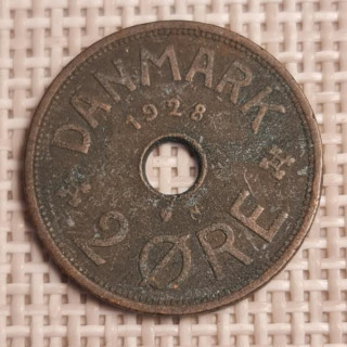 Denmark 2 Øre 1928 KM-827 F
