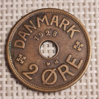 Denmark 2 Øre 1928 KM-827 VF