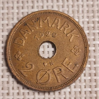 Denmark 2 Øre 1929 KM-827 VF
