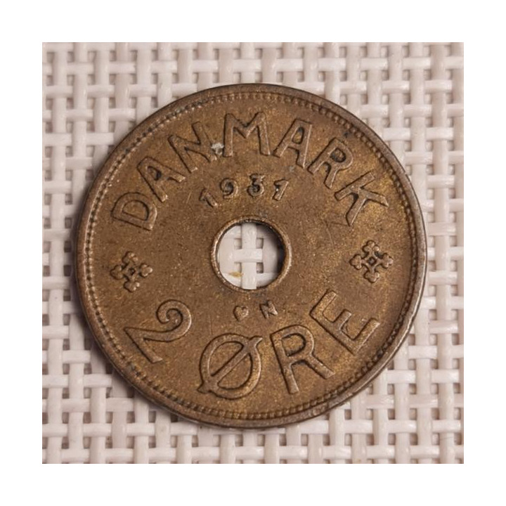 Denmark 2 Øre 1931 KM-827 VF