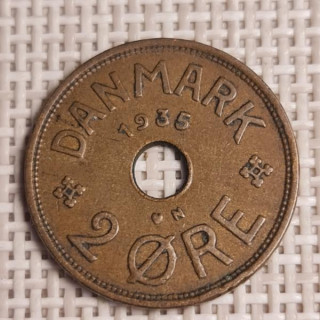 Denmark 2 Øre 1935 KM-827 VF