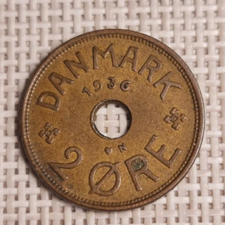 Denmark 2 Øre 1936 KM-827 VF