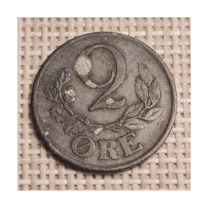 Denmark 2 Øre 1943 KM-833a VF