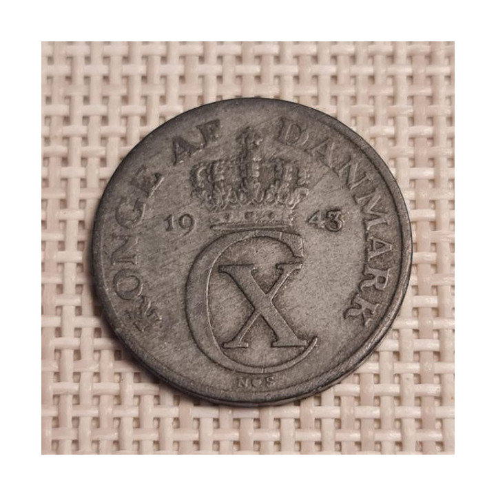 Denmark 2 Øre 1943 KM-833a VF