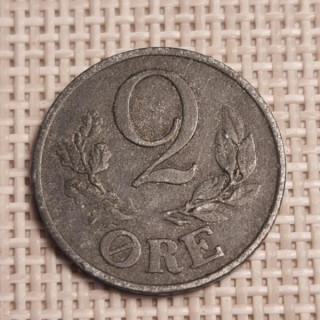 Denmark 2 Øre 1944 KM-833a VF