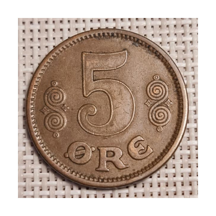 Denmark 5 Øre 1914 KM-814 XF