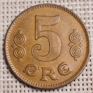 Denmark 5 Øre 1921 KM-814 VF