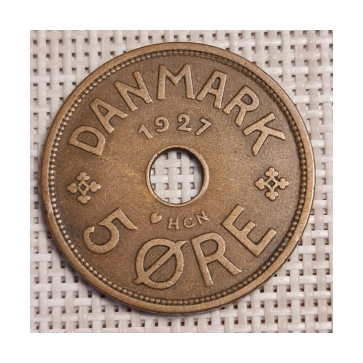 Denmark 5 Øre 1927 KM-828 VF
