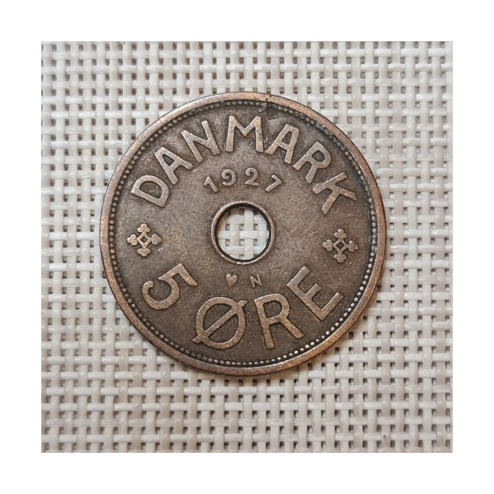 Denmark 5 Øre 1927 KM-828 VF