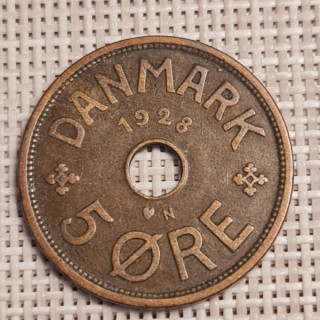 Denmark 5 Øre 1928 KM-828 VF