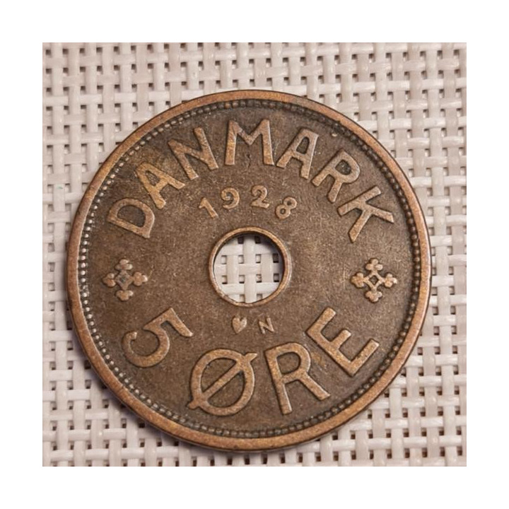Denmark 5 Øre 1928 KM-828 VF