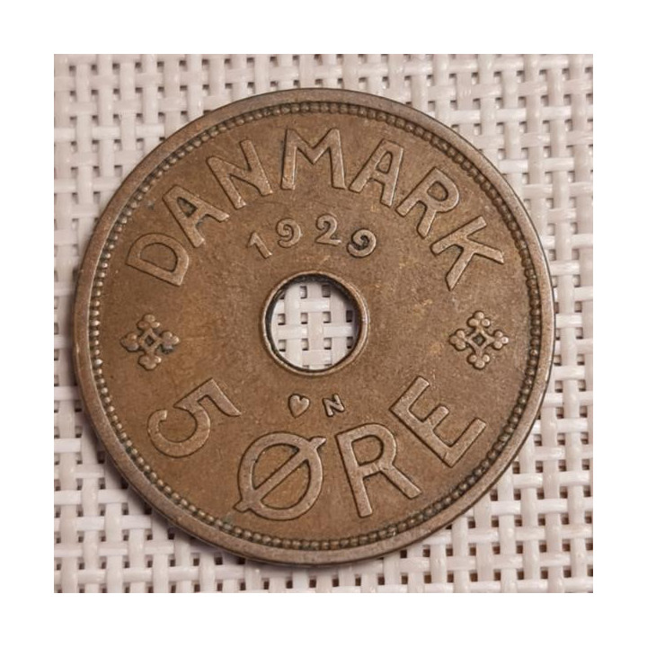 Denmark 5 Øre 1929 KM-828 VF