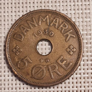 Denmark 5 Øre 1930 KM-828 VF