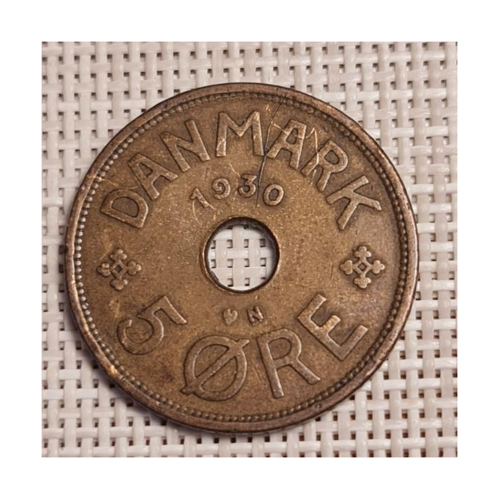 Denmark 5 Øre 1930 KM-828 VF
