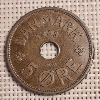 Denmark 5 Øre 1935 KM-828 VF